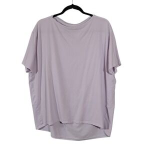 Lululemon Shirt Top Back in Action Womens 6 Lilac Pink Oversized Relaxed Baggy
